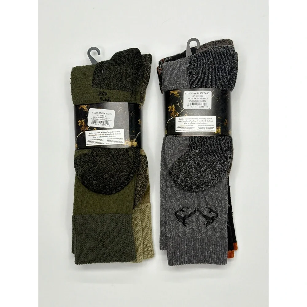 Carolina Ultimate Realtree Camo Mens Shoe Size 9-13 Acrylic‎ Blend Socks 4 Pairs